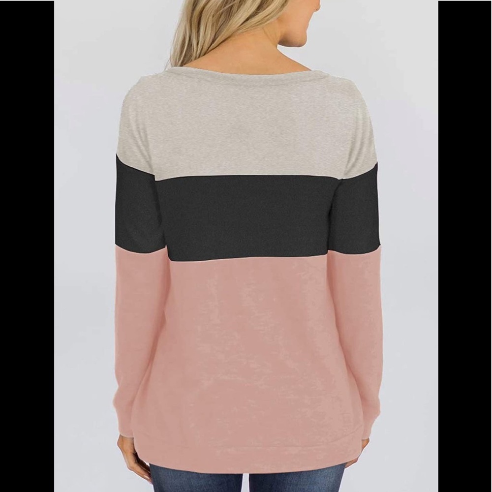 🆕 Beautiful Long sleeve Color block Top - Picture 4 of 6